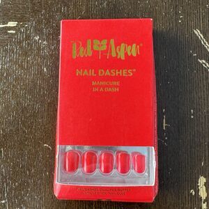 Red Aspen Press On Nails Real Red Renner Short Square Manicure Kit